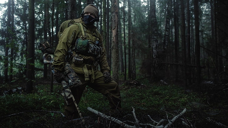 forest, L96 And Russian? 0 O, military, Russian, Russian Army, Snipers, special Forces, Spetsnaz, HD wallpaper