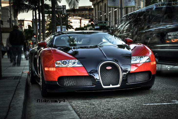 Bugatti Veyron @ Rodeo Drive, bugatti veyron, rodeo drive, dream machine, california, cars, HD wallpaper