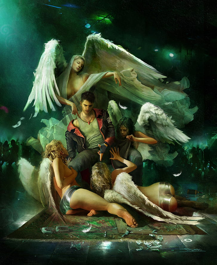 angel, Dante, video game, Devil May Cry, angle, DmC: Devil May Cry, Wallpaper HD, wallpaper seluler