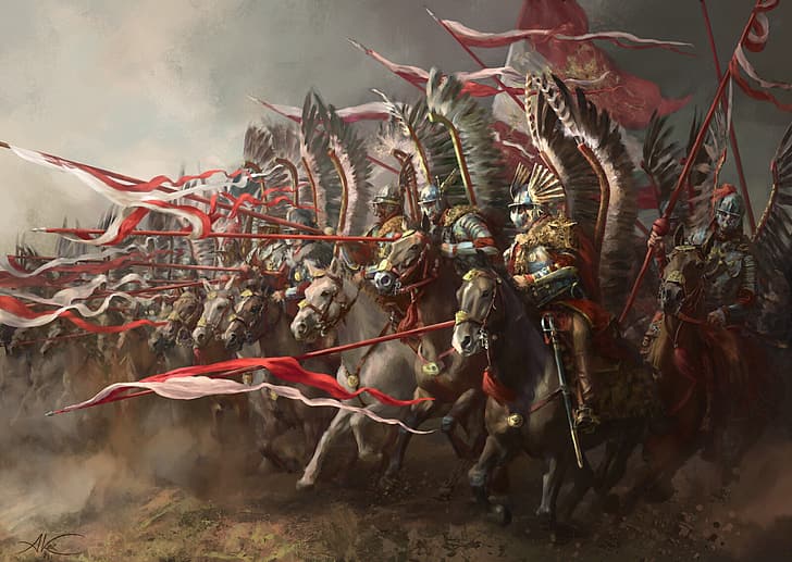 삽화, Winged Hussars, Polish hussar, HD 배경 화면