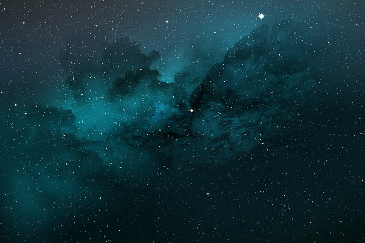 Science-Fiction, Weltraum, Cyan, Sterne, HD-Hintergrundbild
