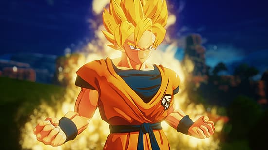  Son Goku, Super Saiyan, DRAGON BALL Z: KAKAROT, anime, Game CG, HD wallpaper HD wallpaper