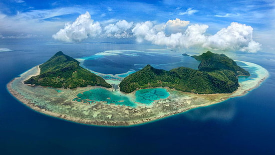 Thun Sakaran Marine Park, conocido como el parque marino de las islas Parkland en la costa este de Sabah Malasia fondo de pantalla Hd 1920 × 1080, Fondo de pantalla HD HD wallpaper