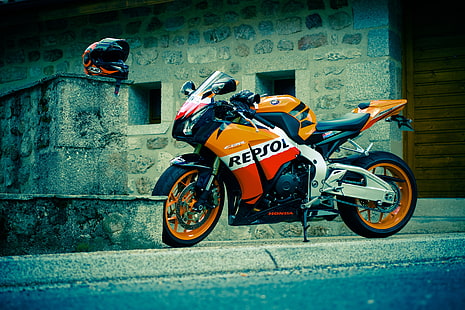 Bici sportiva Honda CBR Repsol edition, honda, cbr, fireblade, repsol, nera, Sfondo HD HD wallpaper