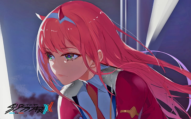 anime, chicas anime, Zero Two (Darling in the FranXX), Darling in the FranXX, cabello rosado, Fondo de pantalla HD