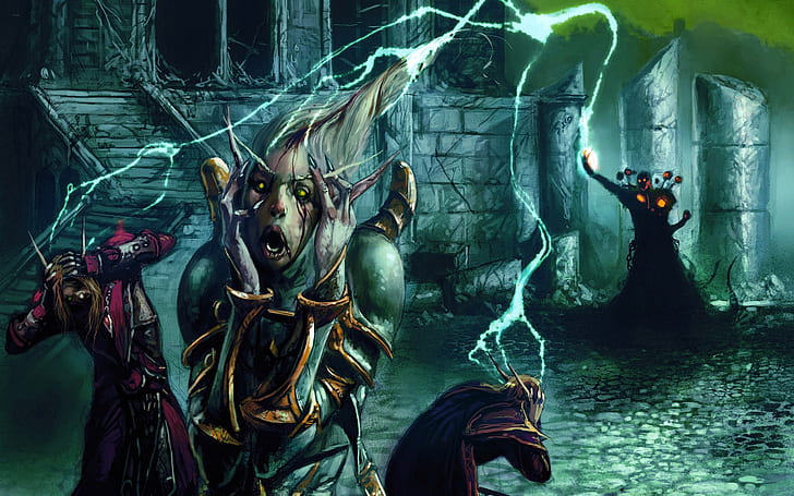 World of Warcraft Scene, ilustrasi monster, game, video, permainan, strategi, Wallpaper HD