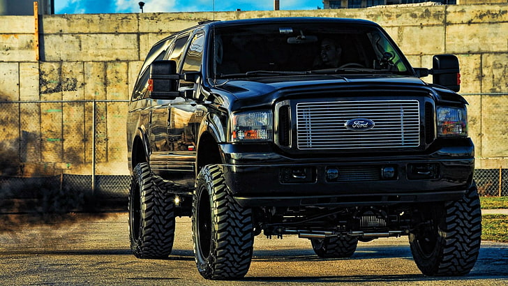 black Ford car, Ford, Limited, Excursion, HD wallpaper