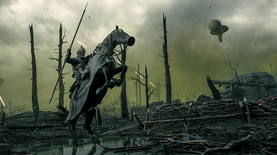 Schlachtfeld, Schlachtfeld 1, Pferd, Soldat, HD-Hintergrundbild HD wallpaper