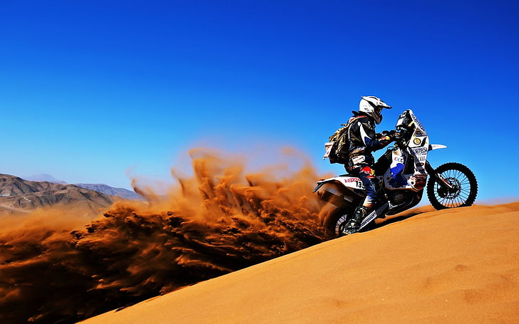 Racing, Africa, Bike, Dakar Rally, Desert, Drift, Dune, Motocross, Race, Sand, HD wallpaper