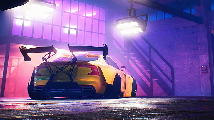 Need for Speed ​​Heat, Need For Speed, Yellow Car, Wallpaper HD