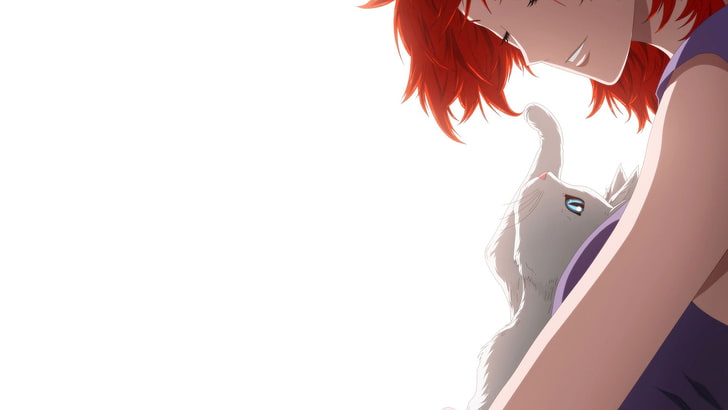Personaje de anime femenino de pelo rojo con gato gris, anime, gato,  pelirrojo, Fondo de pantalla HD | Wallpaperbetter