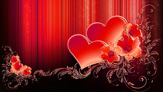 Corazones de San Valentín, bonito, encantador, corazones, bonito, fondo, hermoso, romance, romántico, pasión, amor, vacaciones, flujo, Fondo de pantalla HD HD wallpaper