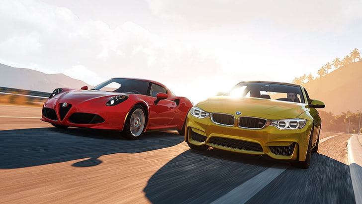 röd coupe gjuten modell, Forza Horizon 2, Forza Motorsport, videospel, bil, HD tapet