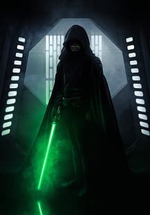 Luke Skywalker, The Mandalorian, Star Wars Galaxies, Star Wars, Jedi, jedi knight, Jedi: Fallen Order, astronave, Sfondo HD HD wallpaper