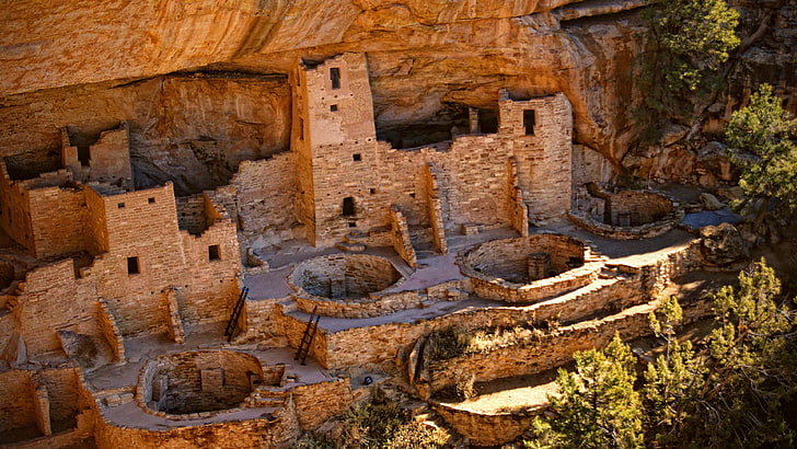 mesa, national park, cliff palace, mesa verde national park, cliff, united states, usa, colorado, HD wallpaper