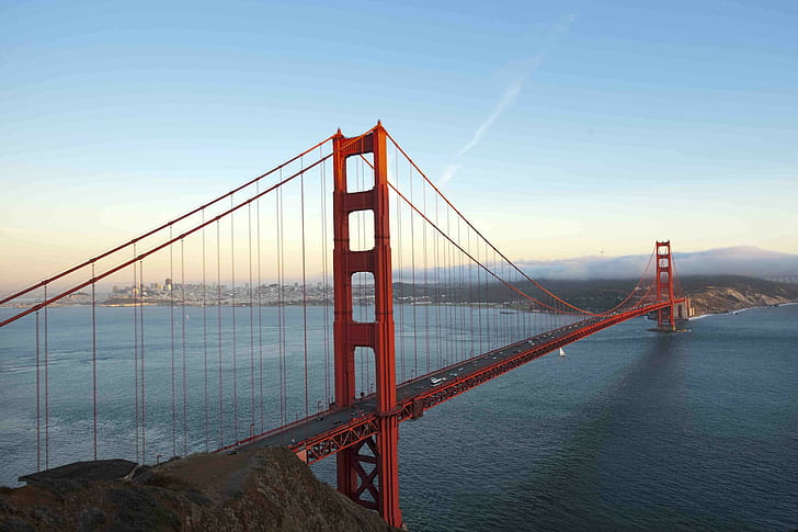 вода, мост, мост Золотые Ворота, Сан-Франциско, пейзаж, HD обои