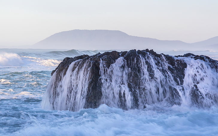 costa, mar, rocha, natureza, HD papel de parede