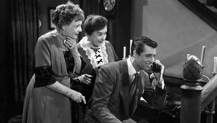 Arsénico y encaje viejo, Cary Grant, monocromo, Fondo de pantalla HD