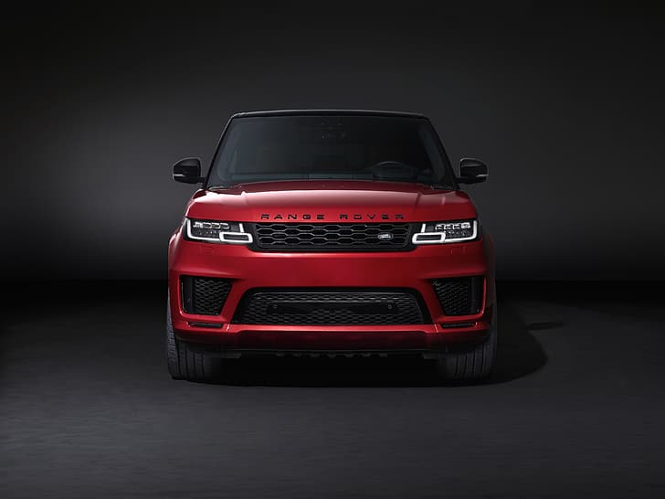 background, Land Rover, front, black and red, Range Rover Sport Autobiography, HD wallpaper