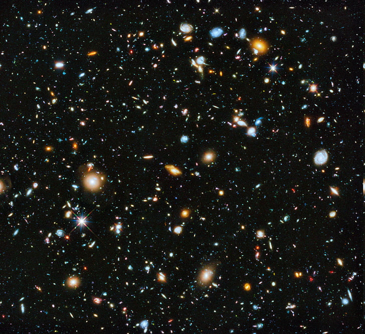 Deep Space, galaxy, Hubble Deep Field, space, stars, HD wallpaper
