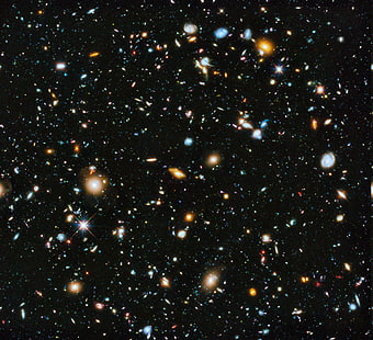 Deep Space, galaxy, Hubble Deep Field, space, stars, HD wallpaper HD wallpaper