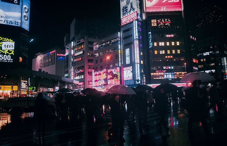 perkotaan, hujan, Asia, lanskap kota, Wallpaper HD
