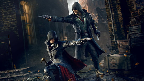 Assassin's Creed: Syndicate assasins, แอปพลิเคชั่นเกม, Lane, Ubisoft, killer, Assassin's Creed: Syndicate, Brother, Sister, Assassins, Jacob, Frye, Ivy, Ivi, วอลล์เปเปอร์ HD HD wallpaper