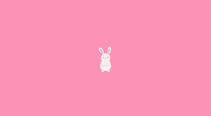 Run Rabbit Run, ilustración de conejo, lindo, conejito, rosa, conejo, Fondo de pantalla HD