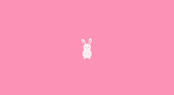 Run Rabbit Run, rabbit illustration, Cute, Bunny, Pink, Rabbit, HD wallpaper HD wallpaper