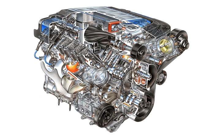 LS9 Двигатель с наддувом, серый и черный блок двигателя, Автомобили, Автомобильные двигатели, Двигатель, Наддув, HD обои