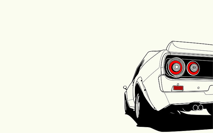 background, cars, drawings, white, HD wallpaper