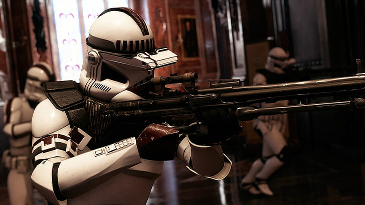 Star Wars Battlefront II, Star Wars, video games, clone trooper, sniper rifle, HD wallpaper