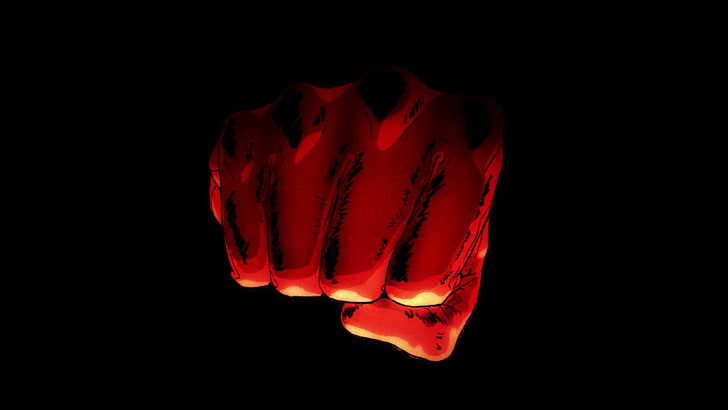 Красные перчатки Сайтамы от One Punch Man, One-Punch Man, HD обои