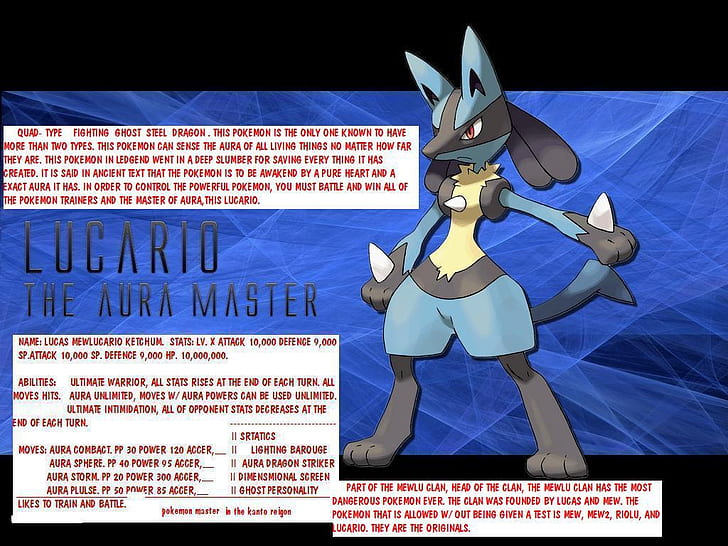 sciacallo lucario Lucario, creatore di pokemon, umani e 4 delle galassie conosciute.maestro delle forze Anime Pokemon HD Art, Pokemon, sciacallo, lucario, il più forte di sempre, Sfondo HD