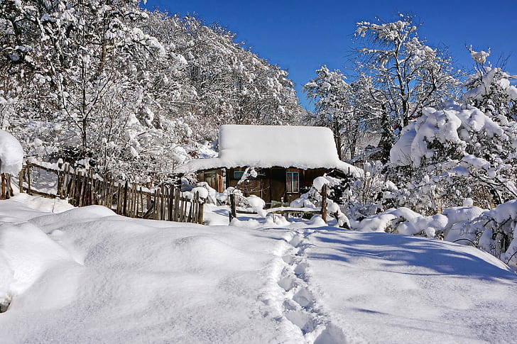 alam, salju, musim dingin, Wallpaper HD