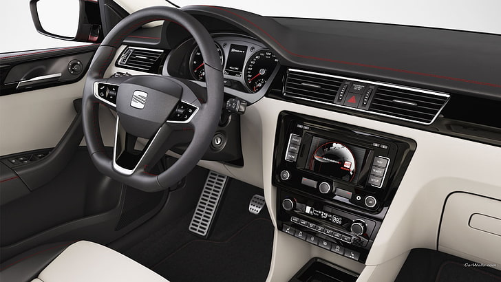 interior kendaraan SEAT hitam dan putih, mobil, Seat Toledo, Wallpaper HD