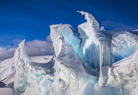 foto di paesaggio di iceberg di giorno, drago di ghiaccio, paesaggio, foto, iceberg, di giorno, 5 stelle, neve, ghiaccio, inverno, montagna, natura, blu, freddo - Temperatura, ghiacciaio, ghiacciato, paesaggi, bianco, gelo, all'aperto, artico, picco di montagna, Sfondo HD HD wallpaper