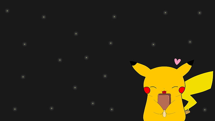 Fond d'écran numérique Pokemon Pikachu, Pikachu, lucioles, crème glacée, anime, Pokémon, sombre, Fond d'écran HD