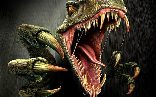 Turok, Krallen, Dinosaurier, Reißzähne, HD-Hintergrundbild HD wallpaper