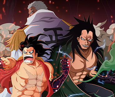 Anime, One Piece, Macaco D. Dragão, Macaco D. Garp, Macaco D. Luffy, HD papel de parede HD wallpaper