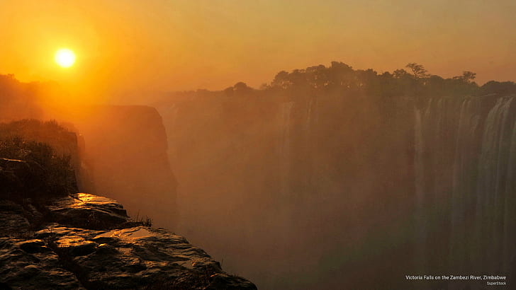 Victoria Falls på Zambezi River, Zimbabwe, vattenfall, HD tapet