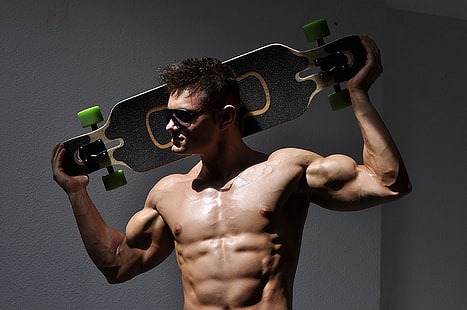 Teejott, män, hunks, muskler, biceps, abs, 4-pack, garvade, sport, idrottare, modell, HD tapet HD wallpaper