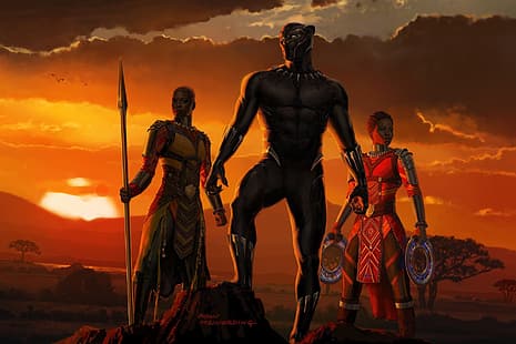 Black Panther、Marvel Cinematic Universe、MCU、Wakanda、T'challa、 HDデスクトップの壁紙 HD wallpaper