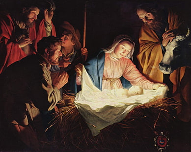 Fiesta, Navidad, Jesús, María (Madre de Jesús), Pintura, Fondo de pantalla HD HD wallpaper