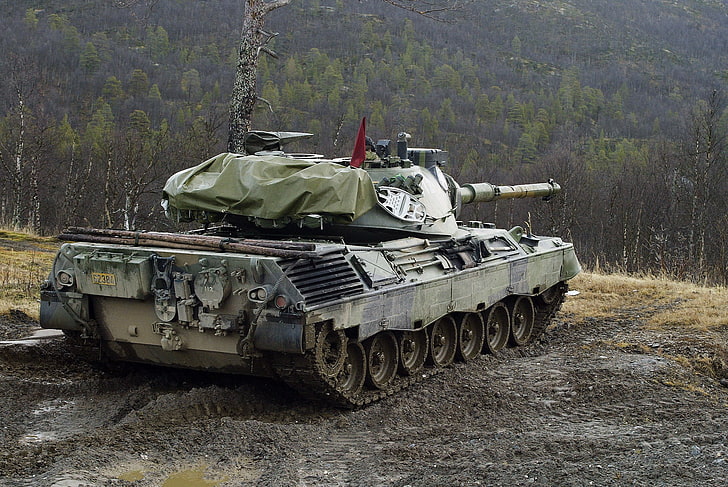 brązowo-czarny czołg bojowy, Norwegia, czołg, zbroja, Leopard 1, Tapety HD