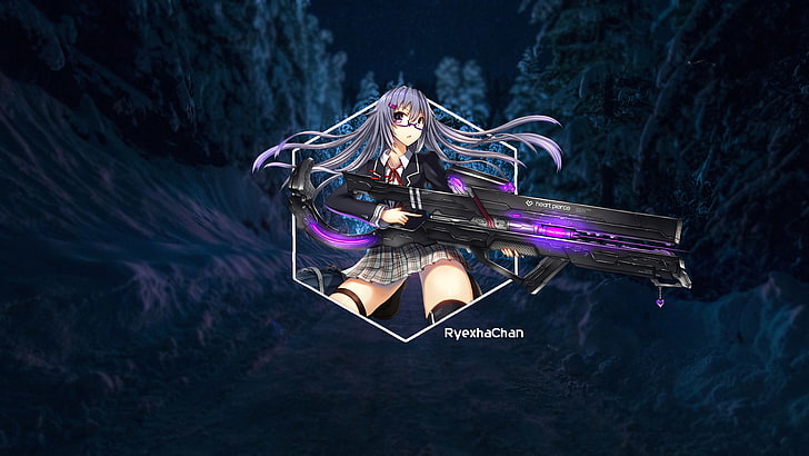 Anime Girls, Mädchen mit Waffe, HD-Hintergrundbild