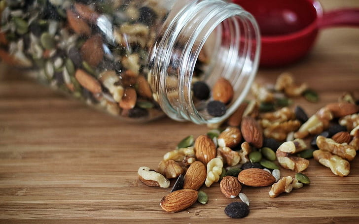 Nuts Peanuts Jar Food, nuts, peanuts, food, HD wallpaper