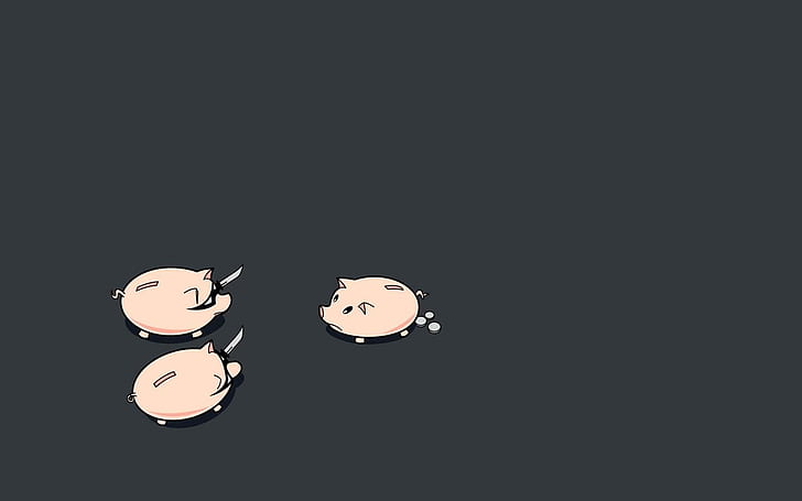 Funny fun-art, 3 pig coin banks illustration, funny, HD wallpaper