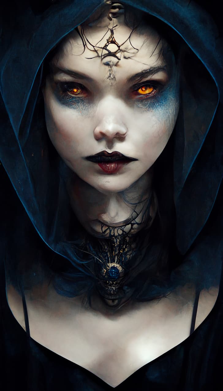 witch, dark fantasy, character design, digital art, women, evil, Queen, princess, HD wallpaper