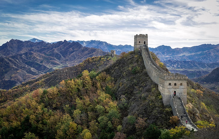 Tembok Besar Cina, Tiongkok, Asia, lansekap, Wallpaper HD